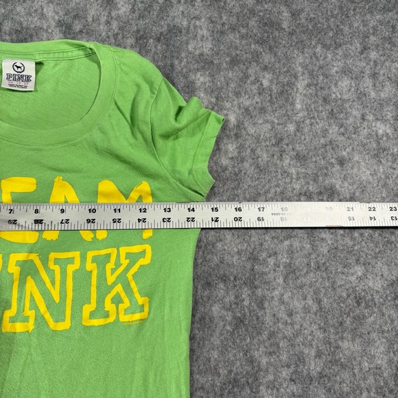 Pink Womens Green Short Sleeve Crew Neck Graphic T-Shirt Size XS - Picture 4 of 11